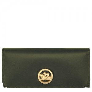 Portfele Longchamp Box-trot Continental Damskie Khaki | SN-LCMP48299