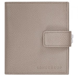 Portfele Longchamp Le Foulonné Compact Damskie Szare | SN-LCMP48260