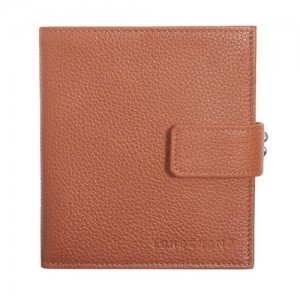 Portfele Longchamp Le Foulonné Compact Damskie Brązowe | SN-LCMP48261