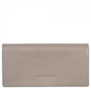 Portfele Longchamp Le Foulonné Continental Damskie Szare | SN-LCMP48263