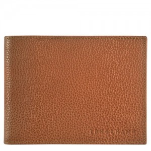 Portfele Longchamp Le Foulonné Damskie Brązowe | SN-LCMP48248