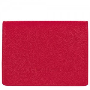 Portfele Longchamp Le Foulonné Damskie Czerwone | SN-LCMP48272