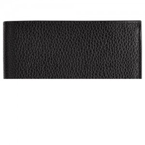 Portfele Longchamp Le Foulonné Męskie Czarne | SN-LCMP49224