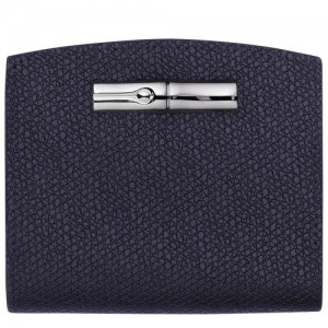 Portfele Longchamp Roseau Damskie Granatowe | SN-LCMP48311