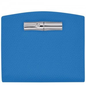 Portfele Longchamp Roseau Damskie Jasny Niebieskie | SN-LCMP48285