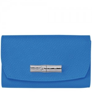 Portfele Longchamp Roseau Damskie Jasny Niebieskie | SN-LCMP48290