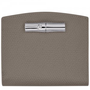 Portfele Longchamp Roseau Damskie Szare | SN-LCMP48283