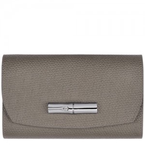Portfele Longchamp Roseau Damskie Szare | SN-LCMP48288