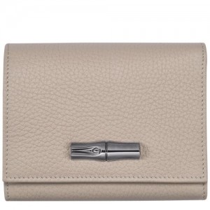 Portfele Longchamp Roseau Essential Damskie Beżowe | SN-LCMP48293
