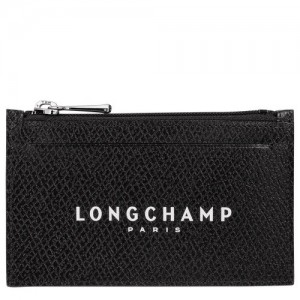 Portmonetki Longchamp Roseau Essential Męskie Czarne | SN-LCMP49262