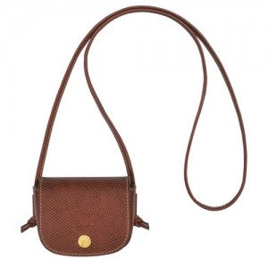 Portmonetki Longchamp éPure With Skórzane Koronkowe Damskie Brązowe | SN-LCMP48362