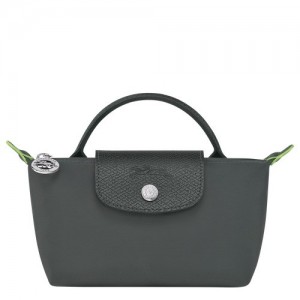 Pouches Longchamp Le Pliage Green With Handle Damskie Jasny Szare | SN-LCMP48398