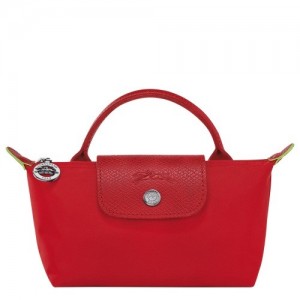 Pouches Longchamp Le Pliage Green With Handle Damskie Różowe | SN-LCMP48434