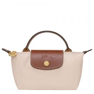 Pouches Longchamp Le Pliage Original With Handle Damskie Beżowe | SN-LCMP48402