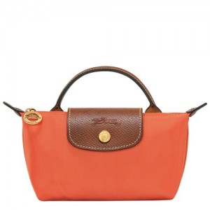 Pouches Longchamp Le Pliage Original With Handle Damskie Pomarańczowe | SN-LCMP48437