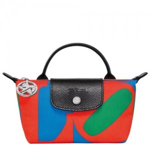 Pouches Longchamp X Robert Indiana Damskie Czerwone Granatowe | SN-LCMP48394