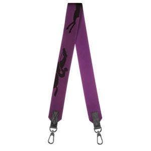 Strap Longchamp 3d Damskie Fioletowe | SN-LCMP48985