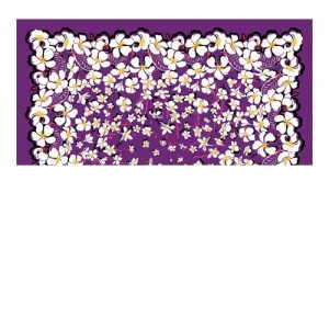 Szaliki Longchamp Hawaiian Flowers Silk 50 Damskie Fioletowe | SN-LCMP48893