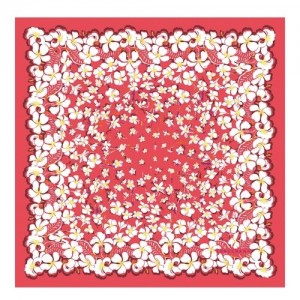 Szaliki Longchamp Hawaiian Flowers Silk 50 Damskie Kolorowe | SN-LCMP48895