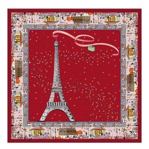 Szaliki Longchamp Le Pliage In Paris Silk Damskie Różowe | SN-LCMP48902