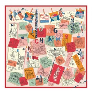 Szaliki Longchamp Mood Board Silk 90 Damskie Kolorowe | SN-LCMP48879