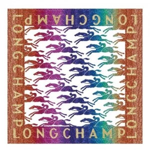 Szaliki Longchamp Sunset Glitters Silk 70 Damskie Brązowe | SN-LCMP48888