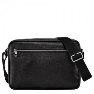 Torba Crossbody Longchamp Le Foulonné M Camera Męskie Czarne | SN-LCMP49102