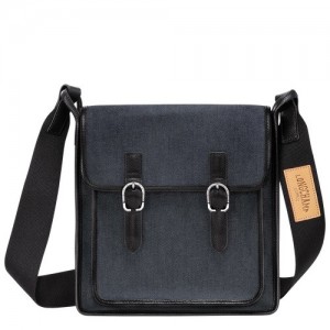 Torba Crossbody Longchamp Le Foulonné M Damskie Granatowe | SN-LCMP47934