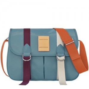 Torba Crossbody Longchamp Le Pliage Re-play L Damskie Niebieskie | SN-LCMP47823