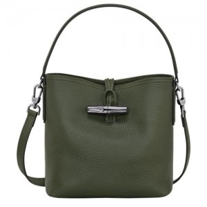 Torba Crossbody Longchamp Roseau Essential Xs Bucket Damskie Khaki | SN-LCMP47939