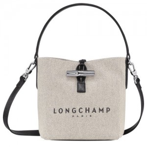 Torba Crossbody Longchamp Roseau Xs Bucket Damskie Białe | SN-LCMP47833