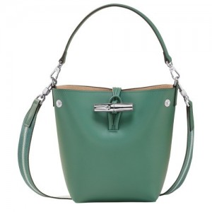 Torba Crossbody Longchamp Roseau Xs Bucket Damskie Oliwkowe | SN-LCMP47940