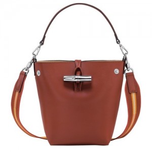 Torba Crossbody Longchamp Roseau Xs Bucket Damskie Brązowe | SN-LCMP47941