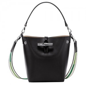 Torba Crossbody Longchamp Roseau Xs Bucket Damskie Czarne | SN-LCMP47942
