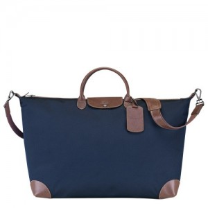 Torby Podróżne Longchamp Boxford M Męskie Niebieskie | SN-LCMP49329