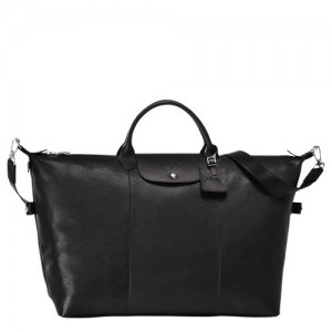 Torby Podróżne Longchamp Le Foulonné M Męskie Czarne | SN-LCMP49309