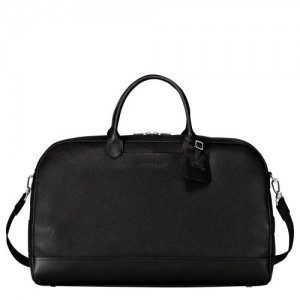 Torby Podróżne Longchamp Le Foulonné M Damskie Czarne | SN-LCMP48522