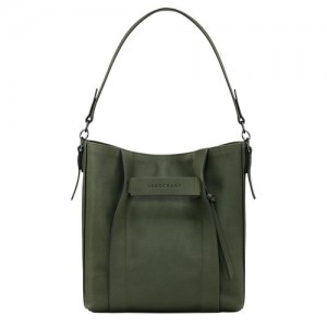 Torby Przez Ramię Longchamp 3d M Hobo Damskie Khaki | SN-LCMP48057