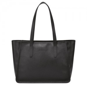 Torby Przez Ramię Longchamp Le Foulonné L Tote Damskie Czarne | SN-LCMP47990