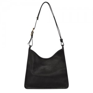 Torby Przez Ramię Longchamp Le Foulonné M Hobo Damskie Czarne | SN-LCMP47993