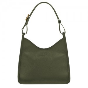 Torby Przez Ramię Longchamp Le Foulonné M Hobo Damskie Khaki | SN-LCMP48060