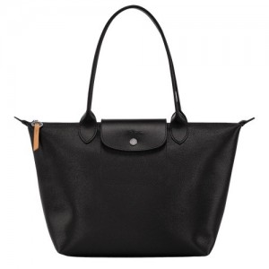 Torby Przez Ramię Longchamp Le Pliage City M Tote Damskie Czarne | SN-LCMP47952