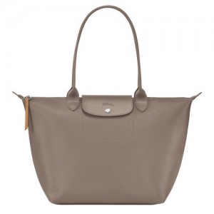 Torby Przez Ramię Longchamp Le Pliage City L Tote Damskie Szare Brązowe | SN-LCMP47955