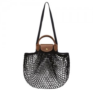 Torby Przez Ramię Longchamp Le Pliage Filet L Mesh Damskie Czarne | SN-LCMP48014