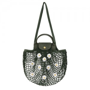Torby Przez Ramię Longchamp Le Pliage Filet L Mesh Damskie Khaki | SN-LCMP48073