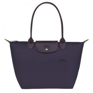 Torby Przez Ramię Longchamp Le Pliage Green M Tote Damskie Granatowe | SN-LCMP48037