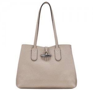 Torby Przez Ramię Longchamp Roseau Essential M Tote Damskie Beżowe | SN-LCMP48010