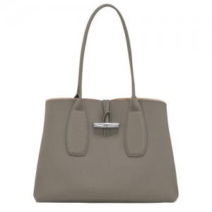 Torby Przez Ramię Longchamp Roseau L Tote Damskie Szare | SN-LCMP48000
