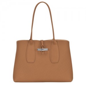 Torby Przez Ramię Longchamp Roseau L Tote Damskie Beżowe | SN-LCMP48001