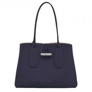 Torby Przez Ramię Longchamp Roseau L Tote Damskie Granatowe | SN-LCMP48065